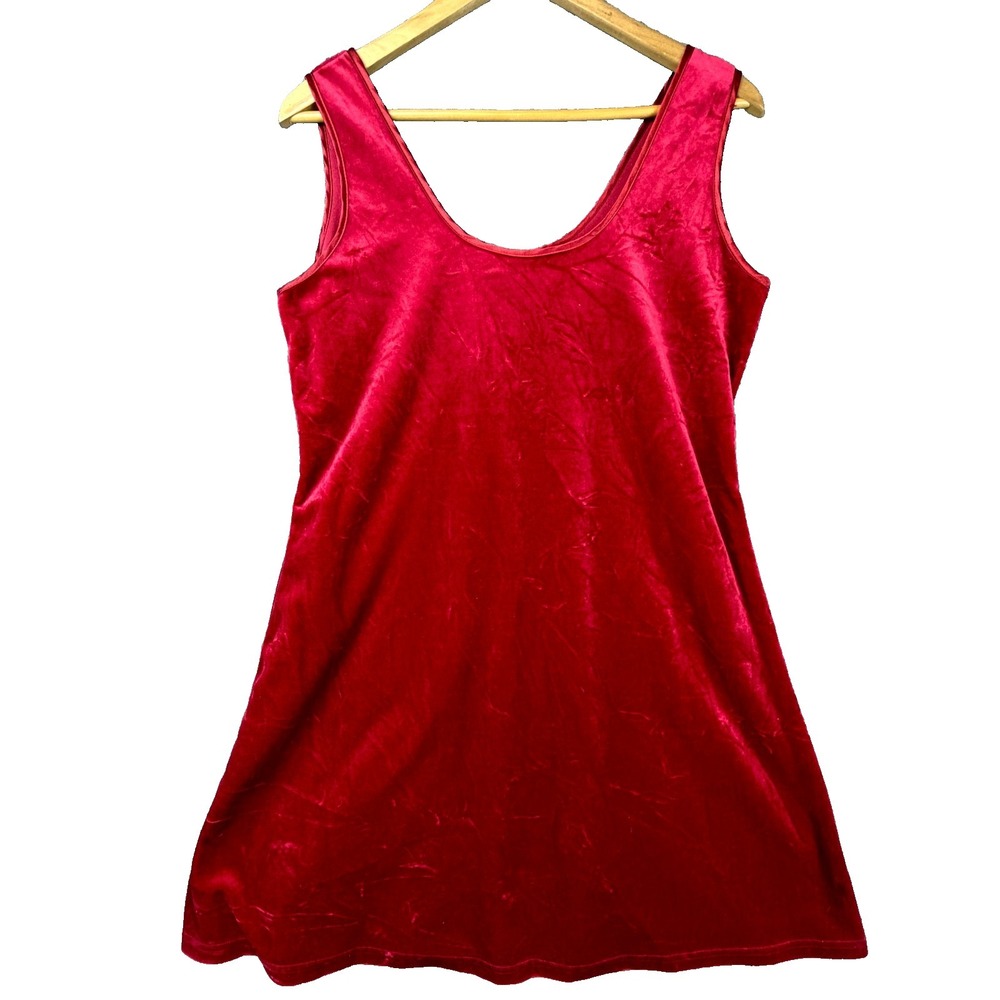 Vintage Private Luxuries Mini Dress Womens L Red Velour Romantic Goth Y2K Date